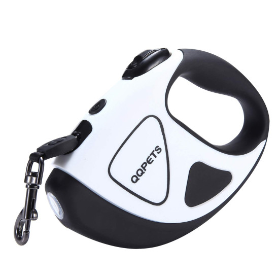 QQPETS Dog Cat Retractable Leash with Bright LED Flashlight