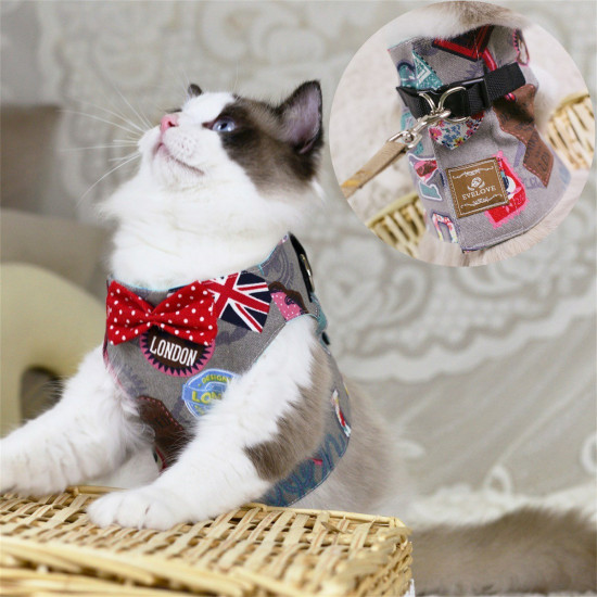 Fashion Vest Drawstring Comfortable Fit Vest Sleeveless Design Makes Cat Movement More Convenient