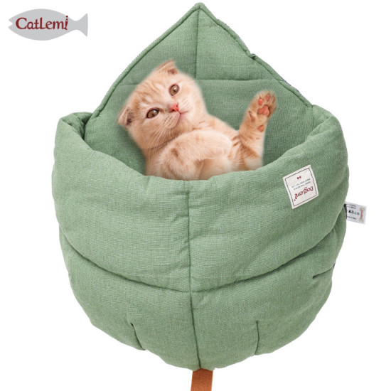 CAT Bag & Cages Pet Leaves Creative Autumn And Winter Cat Litter Cat Deep Sleep Warm Sleeping Bag Plus Cotton Soft Pet Litter