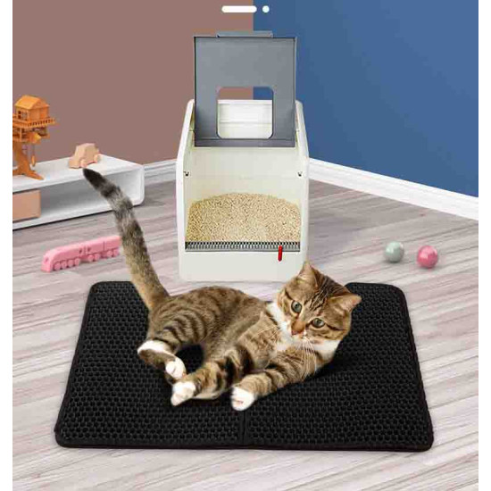 Cat Litter Pad EVA Double Layer Design Washable Cat Litter Pad Foldable U-Shaped Cat Toilet