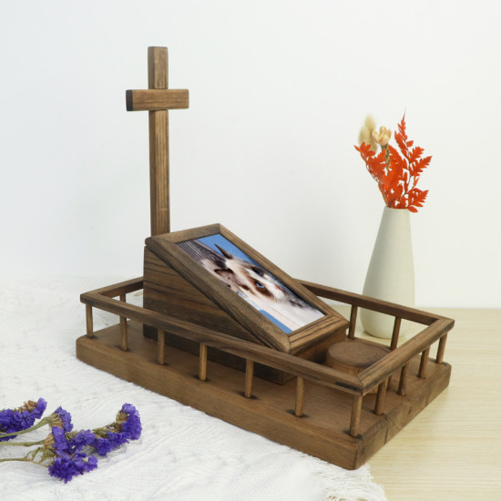 Jesus Cross Pet Urns With Memorial Photo Frame