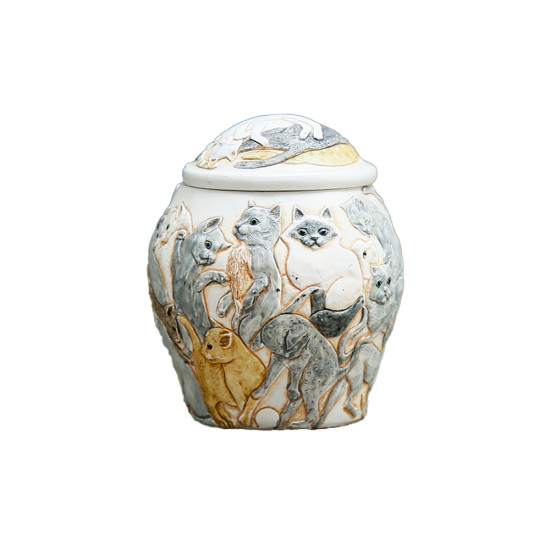 Resin Cat Cremation Urns With Seal Lid