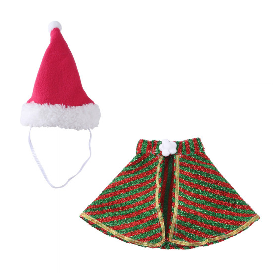 CAT Capes & Gowns Hat & Scarf Pet Santa Hat Cloak Suit Cat Santa Hat Cloak Suit Christmas Transformed Into Funny Cat Clothes