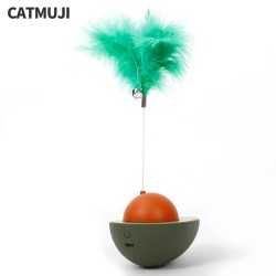 CATMUJI Cat Teaser Wands Interactive Cat Toys Motorized Cat Wands Attached With Feathers