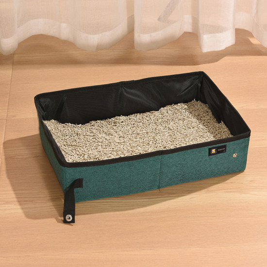 Cat Litter & Cat Litter Boxes Folding Open Cat Litter Box Portable Cloth Bag Cat Toilet And Waterproof And Leak-proof Can Be Used By Blue Cat Ragdoll Cats And Other Large And Small Cats