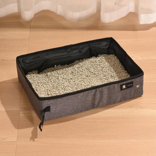 Cat Litter & Cat Litter Boxes Folding Open Cat Litter Box Portable Cloth Bag Cat Toilet And Waterproof And Leak-proof Can Be Used By Blue Cat Ragdoll Cats And Other Large And Small Cats