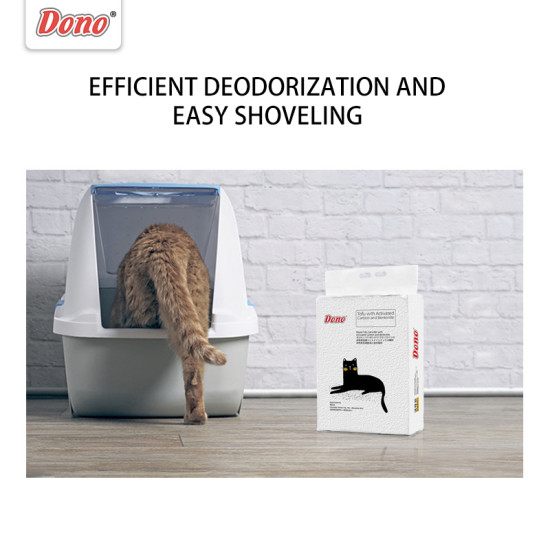 DONO Cat Litter Activated Carbon Tofu Bentonite  Clumping Cat Litter Dust-free Does Not Touch The Bottom