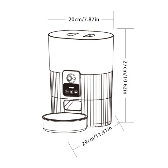 Automatic Cat Feeder With Wide Angle Hd Camera 3L