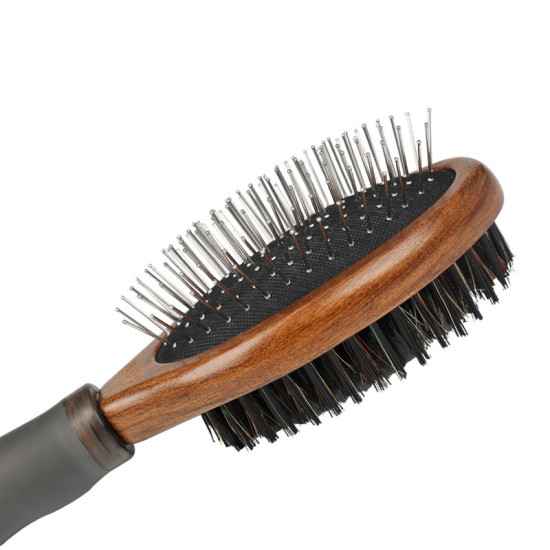 Cat Dog Double Sided Comb With Bristles And Stainless Steel Needles