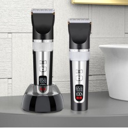 Cat Dog Digital Display Silent Hair Clipper With Desktop Charger