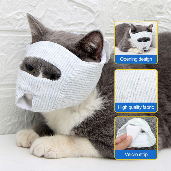 Cat Mask Cat Mouth Restraint Mask Cotton Eye Opening Mask To Prevent Cat Bites Cat Meowing