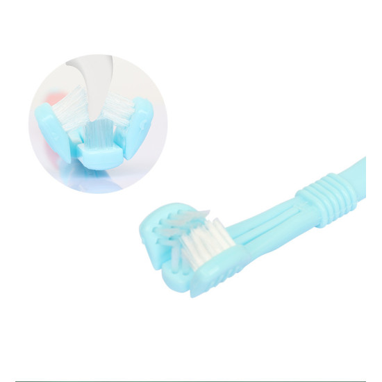 Cat Dog Triple Head Oral Cleaning Toothbrush