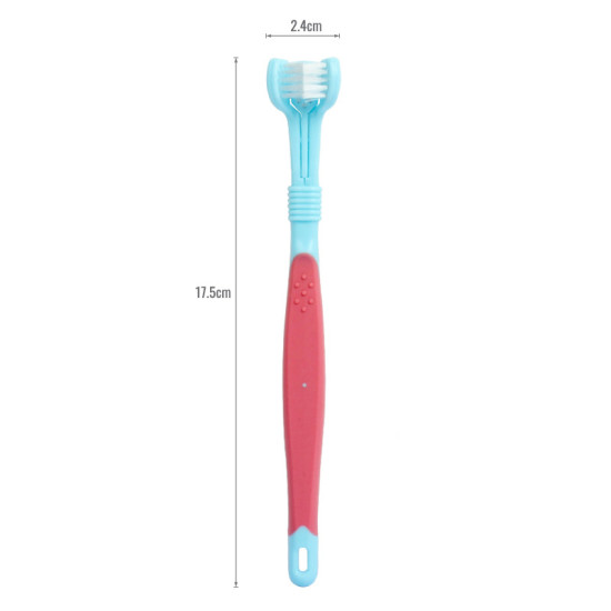 Cat Dog Triple Head Oral Cleaning Toothbrush