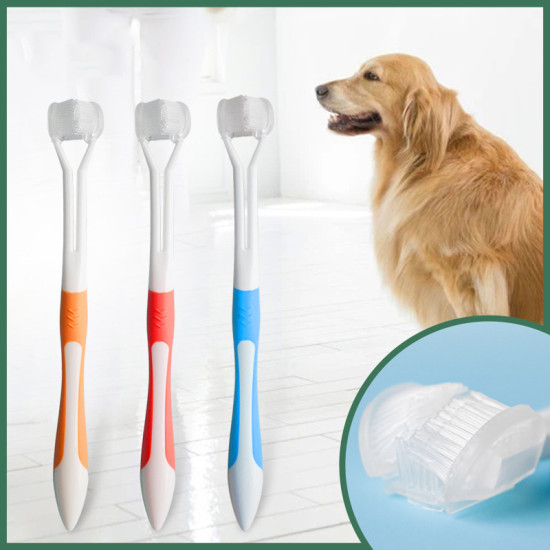 Cat Dog Three Head Cleaning Toothbrush